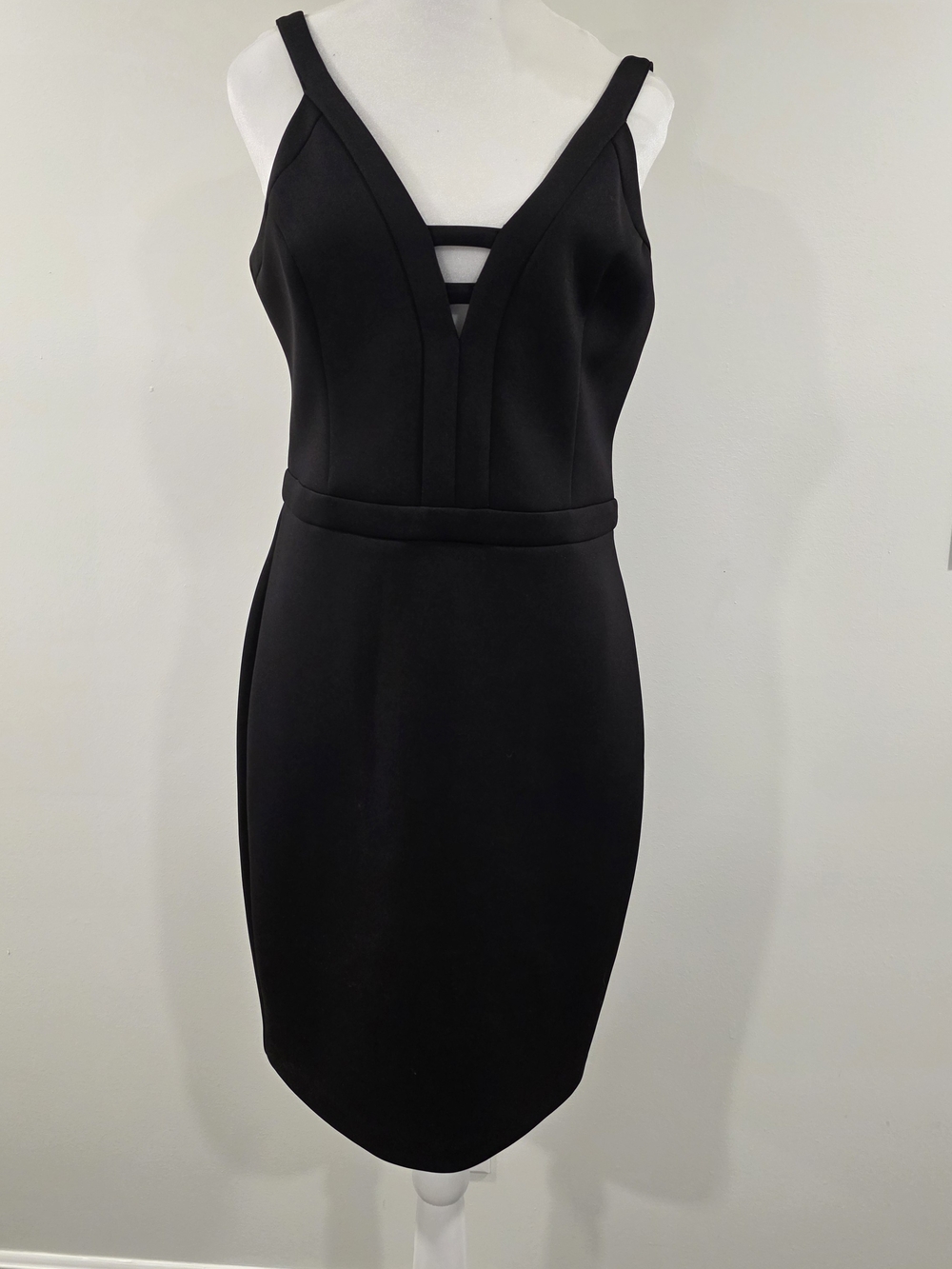 Guess Black V-Neck Bodycon Mini Dress